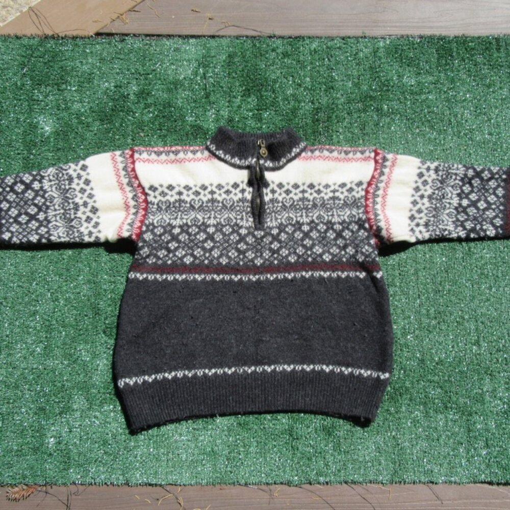 Vintage Windfjord Classic 100% Wool 1/4 Zip Sweater Men's Size Small